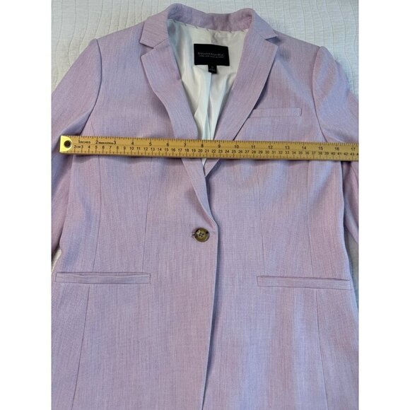Banana Republic Classic Career Long And Lean Blazer Jacket SZ 0 Lavender - Picture 7 of 9